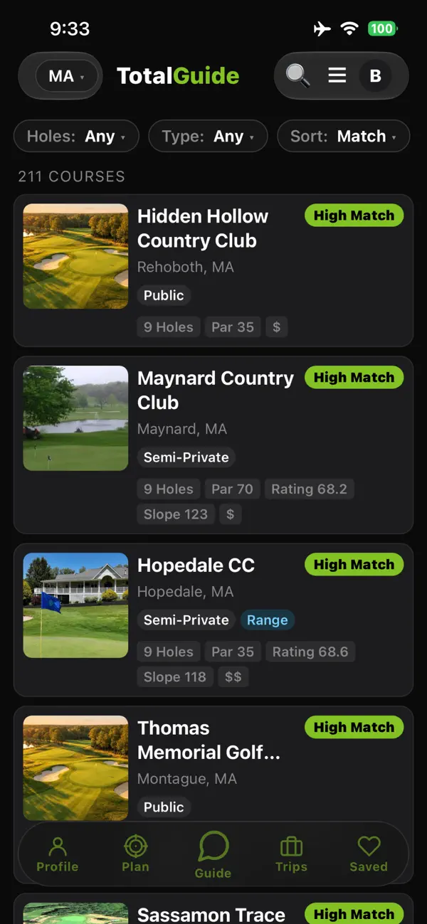 Personalized course matching