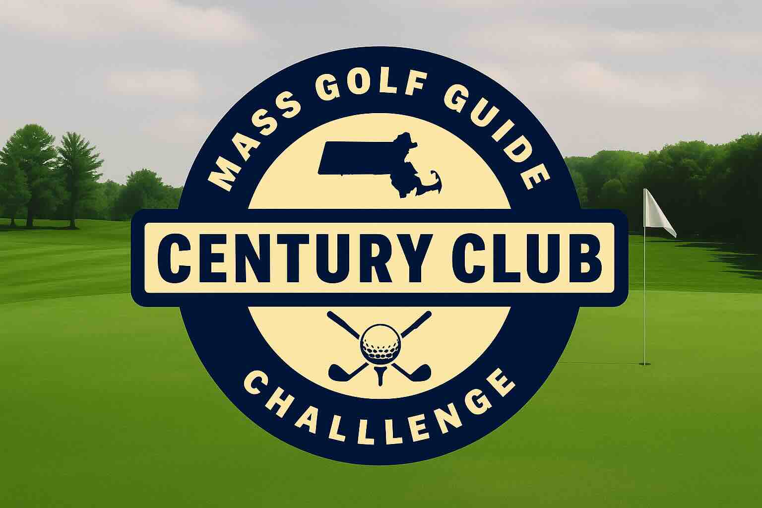 Century Club Challenge logo over a golf course fairway.